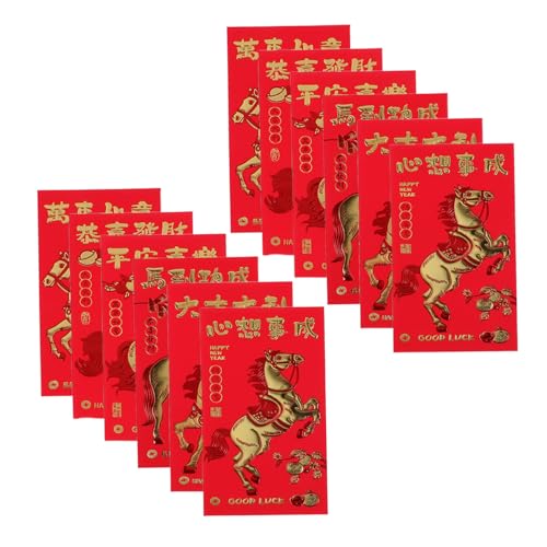 ABOOFAN 30 Stück Teiliges Chinesische Rote Umschläge Pferdejahr mit Prägekunst Traditionelle Glücksgeldumschläge für Neujahr Hochzeit Frühlingsfest Festliche Li Xi Briefumschläge von ABOOFAN