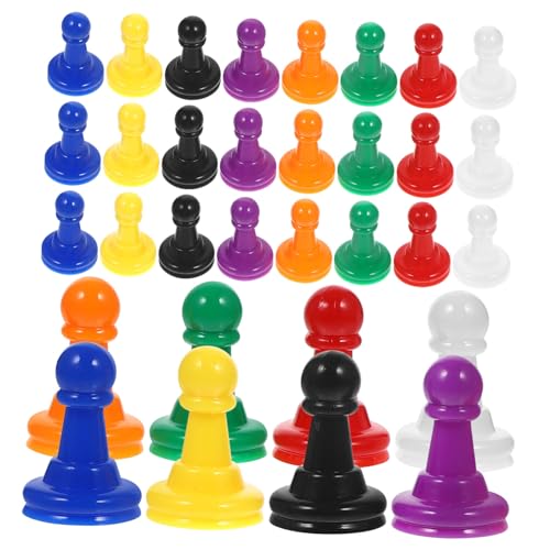 ABOOFAN 32 Stück Teiliges Schachfiguren aus Kunststoff für Brettspiele Robuste und Langlebige Spielsteine für Partys und Strategische Denkspiele Farben Erhältlich von ABOOFAN