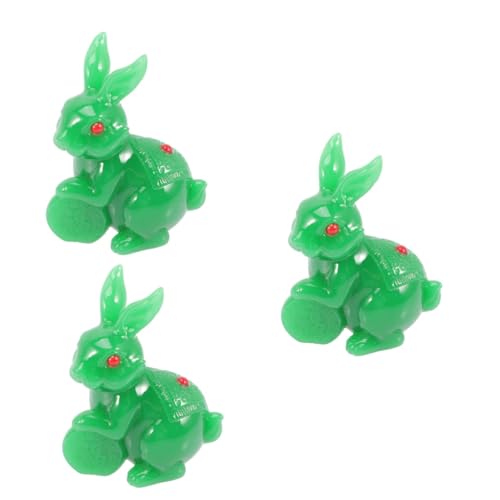 ABOOFAN 3St Jade-Kaninchen-Ornament Hasen Geschenke schreibtischdeko Hasenfigur aus Jade Mini-Dekor Spielzeuge kleine Häschenverzierung Hasenspielzeug Tier Dekorationen Zubehör Ornamente von ABOOFAN
