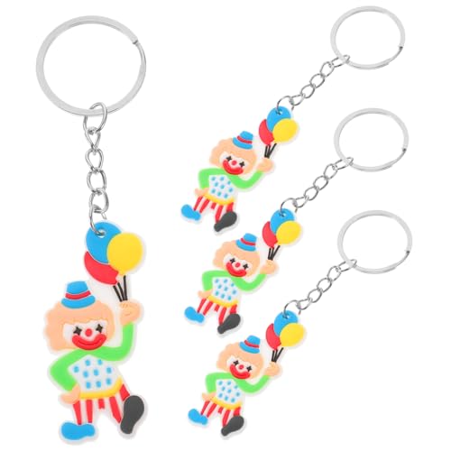ABOOFAN 4 Stück Clown-Schlüsselanhänger Schlüsselbund Rucksackanhänger Zirkus-Karneval-Partygeschenke Geldbörsen Rucksack Geldbörse ästhetischer Schlüsselanhänger süße Schlüsselanhänger von ABOOFAN