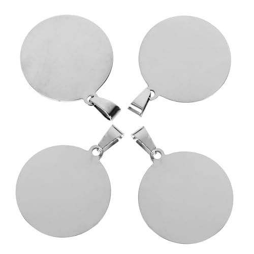 ABOOFAN 4 Stück Edelstahl Haustier Namensschild Anhänger Gravurplatten Rohling Anhänger Charm Rund Anhänger Charm Rund Flach Edelstahl Charms Anhängerrohlinge Silber ABOOFAN 4 Stück Edelstahl Haustier Namensschild Anhänger Gravurplatten Rohling Anhänger Charm Rund Anhänger Charm Rund Flach Edelstahl Charms Anhängerrohlinge Silber von ABOOFAN