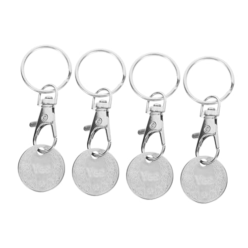 ABOOFAN 4 Stück Einkaufswagenchip Schlüsselanhänger Teiliges Schlüsselring Token für Einkaufswagen Leicht und Langlebig für Schlüssel Taschen und Rucksäcke von ABOOFAN