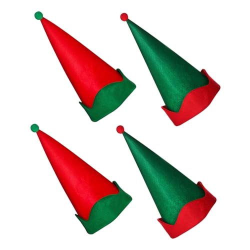 ABOOFAN 4 Stück Fühlte Elf Hut elf kostüm hut Zwergenhut für Männer GNOME Kostümzubehör Feiertagskostümhüte Gnome Weihnachtsmütze Unisex-Elfenmütze Cosplay Elfenmütze Feiertagshüte gefühlt von ABOOFAN
