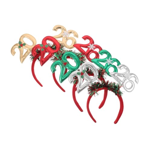 ABOOFAN 4 Stück Glitzer-stirnbänder Year Party Haarreifen in Rot Gold Grün Silber Leichte Flexible Neujahrs-accessoires für Festliche Silvesterfeiern und Fotorequisiten von ABOOFAN