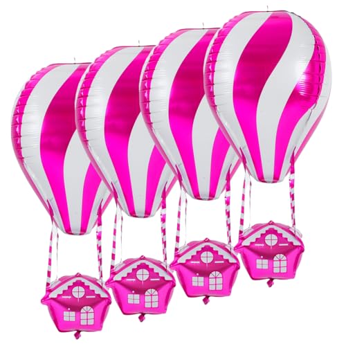 ABOOFAN 4 Stück Heizballon Heißluftballon-Stütze Heißluftballon Wanddekoration Heißluftballon Folienballon Heißluftballon -Dekorballon aufblasbare Requisiten Aluminiumfolie Rosig von ABOOFAN