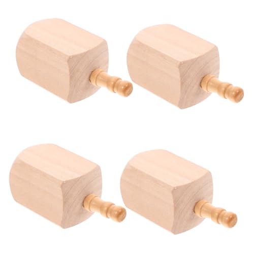 ABOOFAN 4 Stück Holz Dreidel für Hanukkah Unbemalte DIY aus Holz für Bastelprojekte Feiertagsdeko und Kreative Spiele für Partys von ABOOFAN