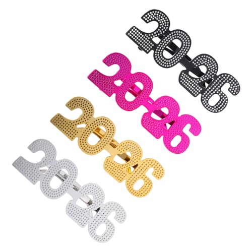 ABOOFAN 4 Stück Neujahrsbrillen Lustige Partybrillen für Feiern Foto Requisiten und Abschlussfeiern Leicht und Bequem für Silvester und Festlichkeiten ABOOFAN 4 Stück Neujahrsbrillen Lustige Partybrillen für Feiern Foto Requisiten und Abschlussfeiern Leicht und Bequem für Silvester und Festlichkeiten von ABOOFAN
