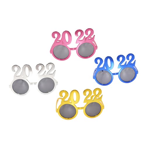 ABOOFAN 4 Stück Partybrillen Lustige Bunte Eyeglasses für Feiern Ergonomisches Design Geeignet für Erwachsene PC Material Fotorequisit von ABOOFAN