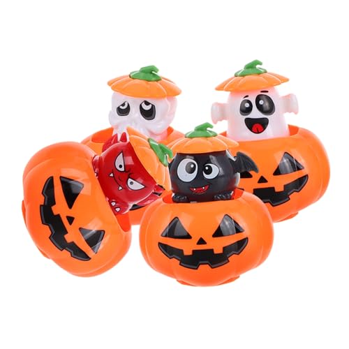 ABOOFAN 4 Stück Teiliges Halloween Aufziehspielzeug Set Lustige Mini Kürbisfiguren für Goodie Bags und Party Souvenirs Pädagogisches für Halloween Feiern von ABOOFAN
