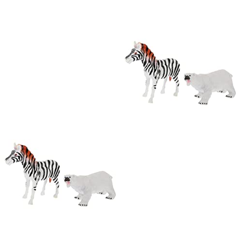 ABOOFAN 4 Stück Tierische Verzierungen Tierschmuck Tier Darstellen Tier Für Die Dekoration Tier Zur Verzierung Desktop-Spielzeug Tier Zum Sammeln Schönes Tier Tierwelt Weiß Eisbär Plastik von ABOOFAN
