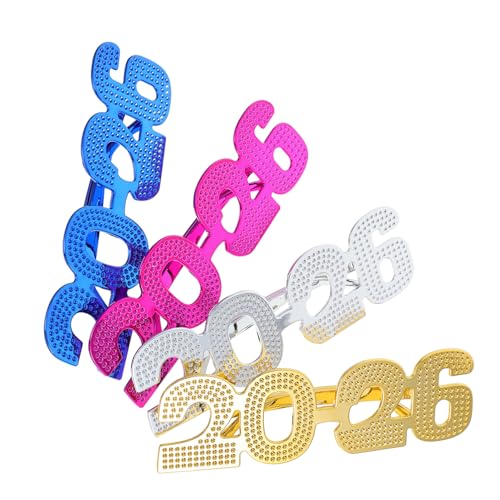 ABOOFAN 4 Stück Zahlenbrille Glitzernde Partybrille für Silvester Abschlussfeiern und Geburtstagsfeiern Lustige Fotorequisiten für Klasse von ABOOFAN