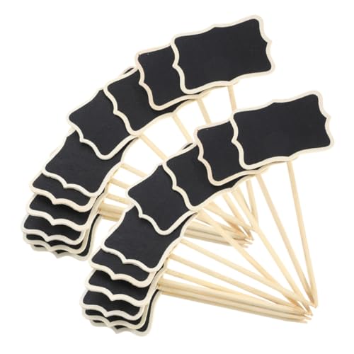 ABOOFAN 40 Stück Message Board Card Einfügung Mini Büfett für Etiketten Bretter erste Stichworte Nachrichtenzeichen Tafelzeichen Memo-Zeichen Notizzeichen Tafel-Memo-Schild Holz von ABOOFAN