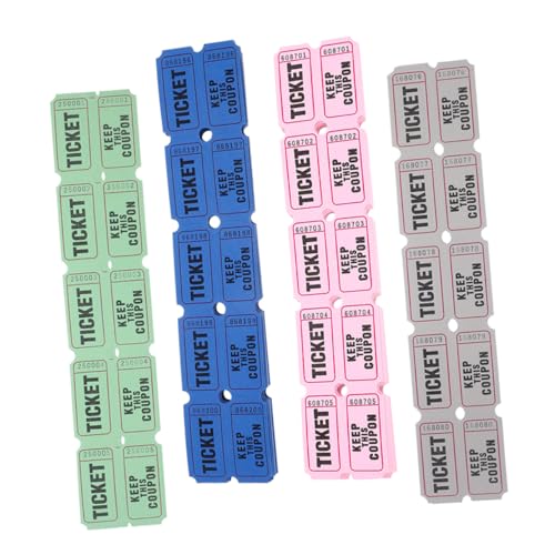 ABOOFAN 400 Stück Raffle Tickets Blau Grün für Veranstaltungen und Verlosungen Langlebige Papierlotterietickets für Verschiedene Anlässe von ABOOFAN