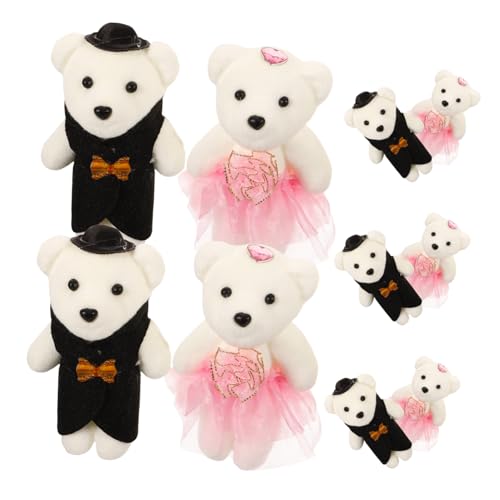 ABOOFAN 5 Paare Miniature Hochzeit Bärenfigur Teiliges Plüschbär Hochzeitspaar für Blumensträuße und Dekoration Geschenkidee für Valentinstag und Anlässe ABOOFAN 5 Paare Miniature Hochzeit Bärenfigur Teiliges Plüschbär Hochzeitspaar für Blumensträuße und Dekoration Geschenkidee für Valentinstag und Anlässe von ABOOFAN