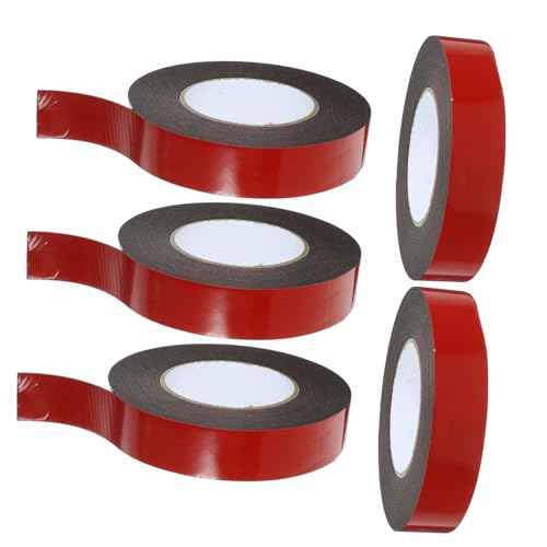 ABOOFAN 5 Rollen Doppelseitiges Klebeband Starkes Hitzebeständiges Wasserdichtes Klebeband für Auto Büro Zuhause für Vielseitige Anwendungen von ABOOFAN
