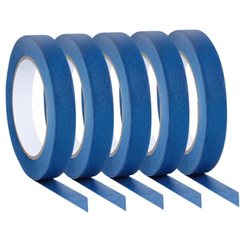 ABOOFAN 5 Rollen Wanddekoration Klebeband Blaues Maler Kreppband für Präzises Abkleben Geeignet für Malerarbeiten Automobillackierung und DIY Projekte von ABOOFAN