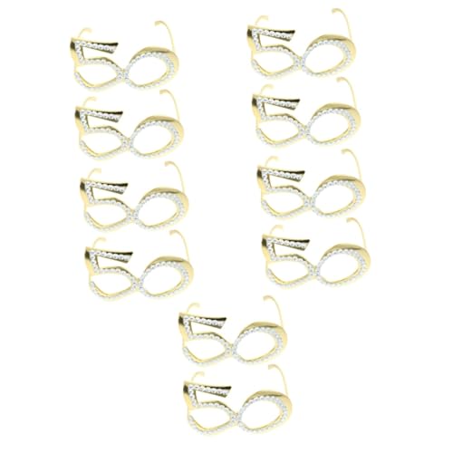 ABOOFAN 5 Sätze Geburtstagsbrille Glitzernde Kunststoffbrillen Zahlendesign Jubiläumsparty Foto Requisiten Für Erwachsene Partyzubehör 2 Stück * 5 von ABOOFAN