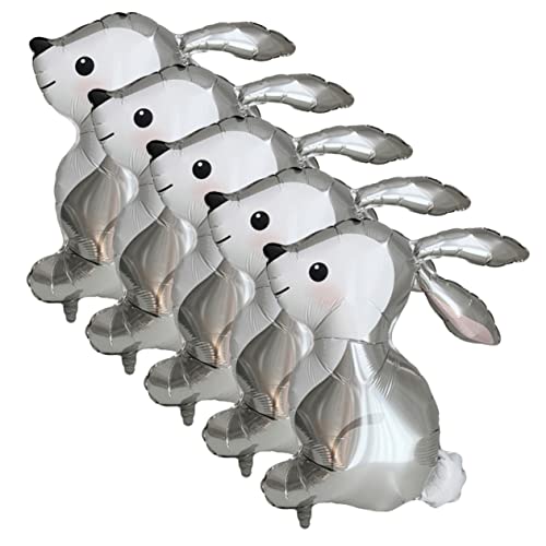 ABOOFAN 5 Stück Folienballons Kaninchenform Deko für Ostern und Kindergeburtstagsfeiern Graue Deko Ballons für Unvergessliche Feiern ABOOFAN 5 Stück Folienballons Kaninchenform Deko für Ostern und Kindergeburtstagsfeiern Graue Deko Ballons für Unvergessliche Feiern von ABOOFAN
