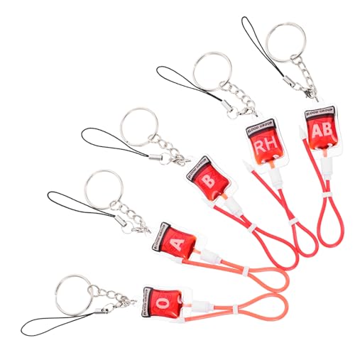 ABOOFAN 5 Stück Teiliges Halloween Schlüsselanhänger Schlüsselring Anhänger für Handy Taschen Schlüssel Bluttyp Design A B Ab Rh Perfektes Partyzubehör von ABOOFAN
