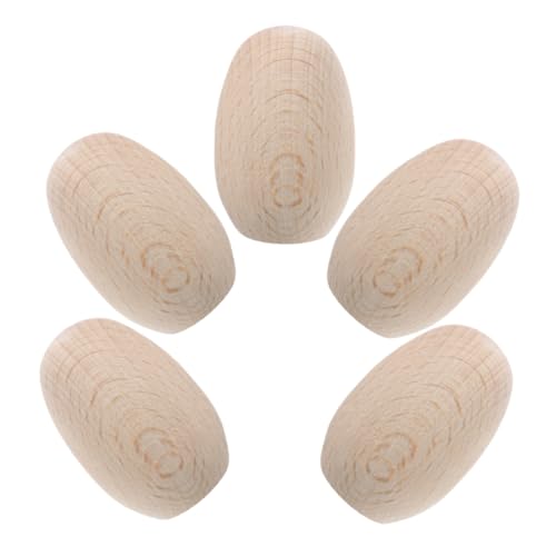 ABOOFAN 5 Stück Unbemalte Holz Ostereier Miniatur Dekoration für Kreative Bastelprojekte zum Bemalen und Gestalten von Einzigartigen Kunstwerken für Ostern und Anlässe von ABOOFAN