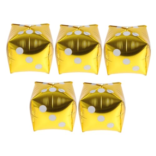 ABOOFAN 5 Stück Würfel Luftballons aus Aluminiumfolie Gold Würfelform Partydekoration für Themen Spielabend und Geburtstagsfeier Einfache Handhabung Dekorativ und Fotogen ABOOFAN 5 Stück Würfel Luftballons aus Aluminiumfolie Gold Würfelform Partydekoration für Themen Spielabend und Geburtstagsfeier Einfache Handhabung Dekorativ und Fotogen von ABOOFAN