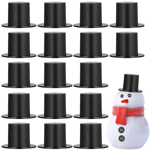 ABOOFAN 50 Stück Clown-Hut Kunststoff Mini-Zylinder Schwarze Kappen Mini-Dekor Kawaii-Miniatur-Hüte Schwarze Party-Hüte Schneemann-Hüte Zum Basteln Zarte Miniatur-Hüte von ABOOFAN