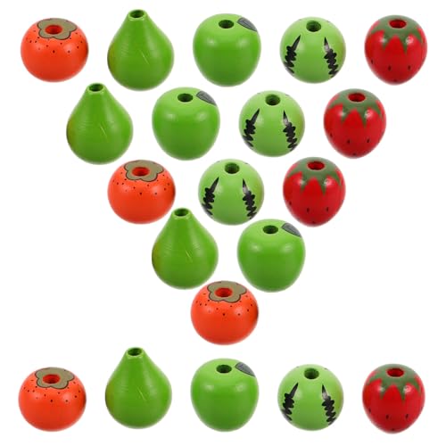 ABOOFAN 50 Stück Diy Holzperlen Obst Spacerperlen für Schmuckgestaltung Lose Holzperlen für Armbänder und für Ohrringe und Vielseitig Einsetzbar von ABOOFAN