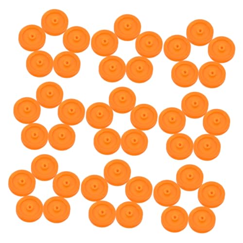 ABOOFAN 50 Stück Riemenscheibe Aus Kunststoff Diy-teile Diy Modell Spielzeugrad Mechanische Riemenscheiben Riemenscheibe Für Heimwerker Motor Riemenscheibe Plastik Orange von ABOOFAN