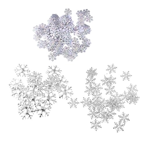 ABOOFAN 500 Stück Schneeflocken Konfetti Weihnachtsdekoration für Festlichkeiten für Winterhochzeiten und Geburtstagsfeiern Silberne Schneeflocken Leicht und Sicher Unvergessliche von ABOOFAN