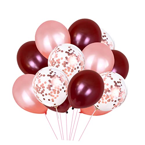 ABOOFAN 50Stücke Partyballons Weinrote Roségoldene Roségold Konfetti Ballons Für Hochzeit Und Feierlichkeiten Hochzeitslatexballons Dekoration von ABOOFAN