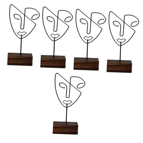 ABOOFAN 5St abstrakte Figurenornamente bürodeko büro Dekoration Wohnkultur Gesichtslinie Handwerk Steckdose basteln Tischplatte Metallkunst Tischdekoration für zu Hause Esstisch schmücken von ABOOFAN