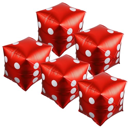 ABOOFAN 5Stücke Würfelfolienballons Dekorative Aluminiumfolie Ballons für Party Poker Themenfeier Party Dekoration Langlebig und Vielseitig Einsetzbar ABOOFAN 5Stücke Würfelfolienballons Dekorative Aluminiumfolie Ballons für Party Poker Themenfeier Party Dekoration Langlebig und Vielseitig Einsetzbar von ABOOFAN