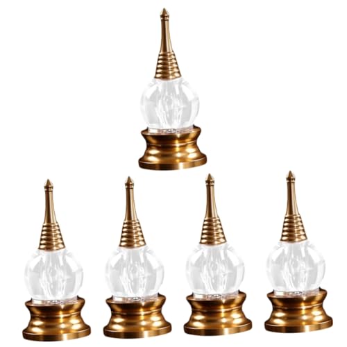 ABOOFAN 5St Stupa-Ornamente Arbeiten Dekor Geschenke für den einzug Buddha Statue Wohnkultur Büro-Schreibtischzubehör Pagodenstatue im Innenbereich Opferturm Haushalt Kristall Blinddarm von ABOOFAN