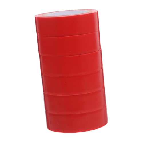ABOOFAN 6 Rollen Isolierband Farbklebeband Hochtemperaturband breite elektrische Bänder Schutzband Möbelband auto klebeband Buntes elektrisches Klebeband Kabelbänder Buntes Band PVC rot von ABOOFAN