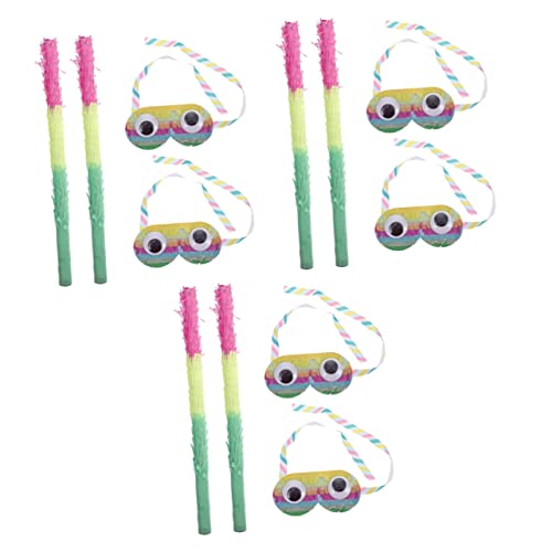 ABOOFAN 6 Sätze Piñata Pinata-Klopfspiel-Requisite Mädchen Spielzeug Kinderspielzeug Spielzeug für Mädchen Karnevalsfest-Requisite Pinata-Stick für Kinder Junge Requisiten Karton Gläser von ABOOFAN