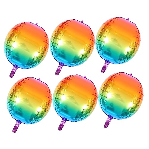ABOOFAN 6 Stück Gradient Regenbogen Ballons Wiederverwendbare Folienballons für Geburtstagsfeiern Babypartys und Hochzeiten für Besondere Anlässe von ABOOFAN