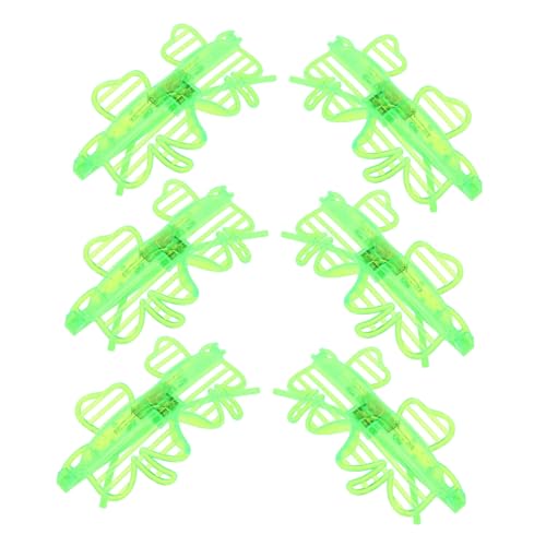 ABOOFAN 6 Stück Kleebrille Grüne Shamrock-Brille Partybrille zum Leuchten bringen irisches Kostümzubehör lustige Brille Kobold-Brille leuchten in der dunklen brille Neonbrille Plastik von ABOOFAN