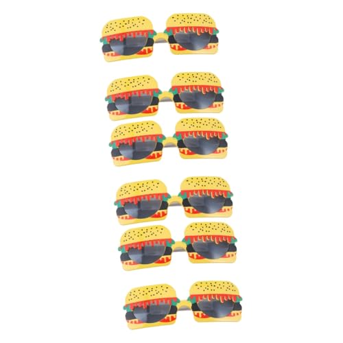 ABOOFAN 6 Stück Lustige Abs Sonnenbrillen im Burger Design Hitzebeständig und Korrosionsfest Bequeme Partybrillen für Kostüm Foto Requisiten und Cosplay Unisex Zubehör für Kreative Events von ABOOFAN