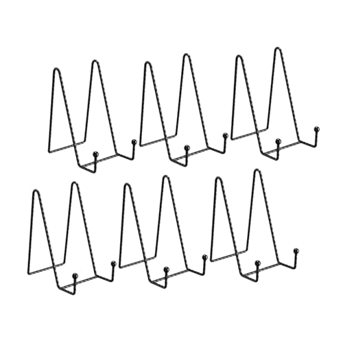 ABOOFAN 6 Stück Schwarzer Metall Display Ständer Vielseitiger Tellerhalter und Bilderrahmen Ständer Stabile Metall Staffelei für Fotos Kunst Bücher und Dekorative Objekte von ABOOFAN