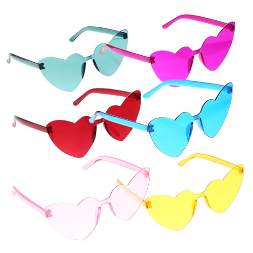 ABOOFAN 6 Stück Teiliges Herzförmige Randlose Sonnenbrillen für Damen und Lustige Partyaccessoires Farben für Festivals und Outdoor Aktivitäten ABOOFAN 6 Stück Teiliges Herzförmige Randlose Sonnenbrillen für Damen und Lustige Partyaccessoires Farben für Festivals und Outdoor Aktivitäten von ABOOFAN