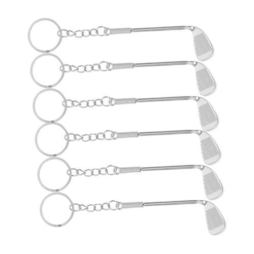 ABOOFAN 6 Stück Teiliges Mini Golfschläger Schlüsselanhänger aus Langlebiger Legierung Realistische Golf Club Nachbildung Sportliches Design für Männer und Frauen Praktische Taschen von ABOOFAN