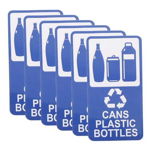 ABOOFAN 6 Stück Teiliges Recycling Aufkleber Selbstklebend Wetterfest Mülltrennungsschilder für Dosen und Flaschen für Küche Büro Schule und Gemeinschaftsräume von ABOOFAN