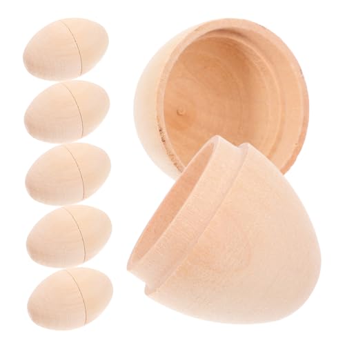 ABOOFAN 6 Stück Unbehandelte Holz Ostereier für Diy Bemalung und Dekoration Leichte Bastel Eier für Kreative Feiertagsprojekte und Festliche Dekorationen ABOOFAN 6 Stück Unbehandelte Holz Ostereier für Diy Bemalung und Dekoration Leichte Bastel Eier für Kreative Feiertagsprojekte und Festliche Dekorationen von ABOOFAN