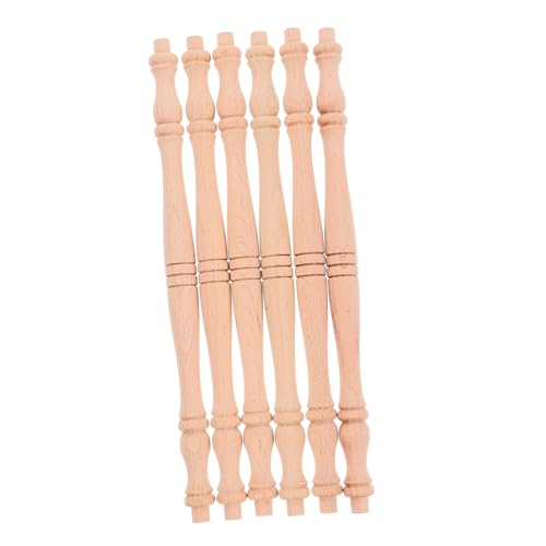 ABOOFAN 6 Stück Unbehandelte Holzspindeln für Möbel und Diy Projekte Dekorative Holzbaluster für Treppen Massivem Holz Vielseitig Einsetzbar von ABOOFAN