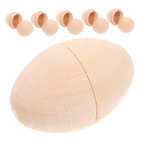ABOOFAN 6 Stück Unlackierte Holz Eier für Diy und Bastelprojekte Ostern Dekoration und Kreative Blanko Oberfläche für Designs von ABOOFAN