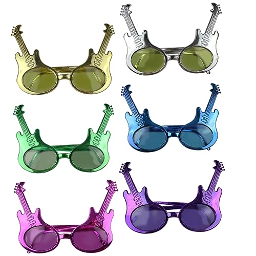 ABOOFAN 6St Gitarrenbrille leuchtbrillen faschingsbrille Modebrillen Sonnenbrille in Herzform das Geschenk Ornament Kostümzubehör Strandparty-Brille Musik Gläser Kleidung von ABOOFAN