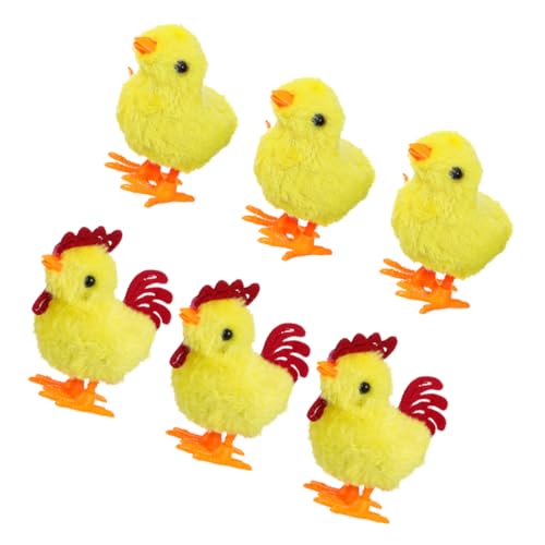 ABOOFAN 6Stücke Teiliges Aufziehspielzeug Küken Plüsch Huhn Figuren Für Osterparty Springendes Küken Für Fördert Kreativität Und Fantasievolles Spiel Weiches Und Realistisches von ABOOFAN