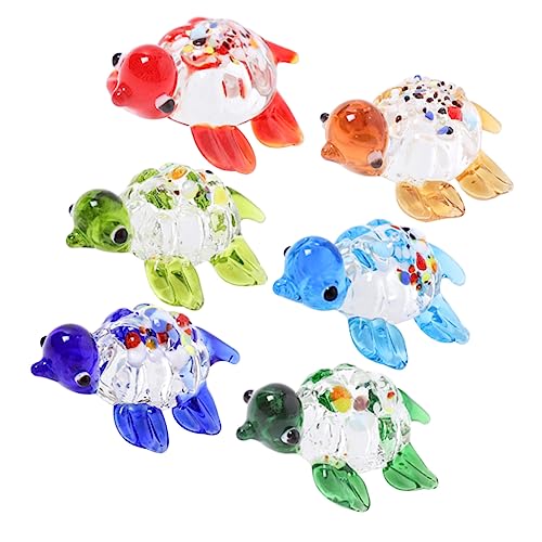 ABOOFAN 6stücke Teiliges Bunter Glasturtles Dekorative Schildkrötenfiguren Für Schreibtisch Und Zuhause Für Indoor-Dekoration Und Langlebig Und von ABOOFAN