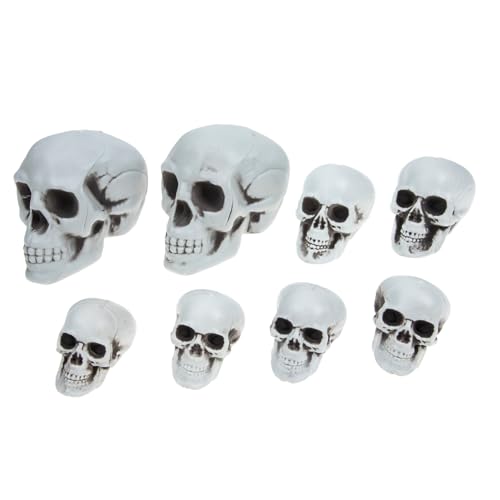 ABOOFAN 8stücke Teiliges Halloween Schädel Deko Realistische Schädelmodelle Für Grusel-atmosphäre Für Partys Und Tischdekoration Hochwertige Kunststoffmaterialien Requisiten Für von ABOOFAN