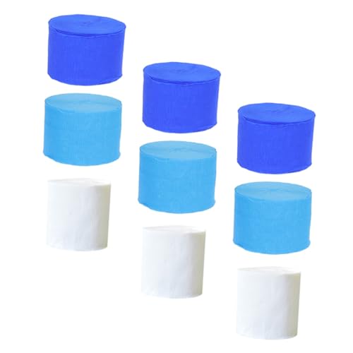 ABOOFAN 9 Rollen Teiliges Bunte Krepppapier Dekorative Party Streamer Weiß Leicht Ablösbar für Geburtstags und Festdeko Diy Geeignet Farbintensiv und Einfach Anzubringen von ABOOFAN